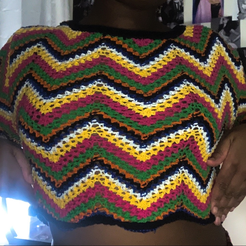 Cute ZARA rainbow knitted top <3